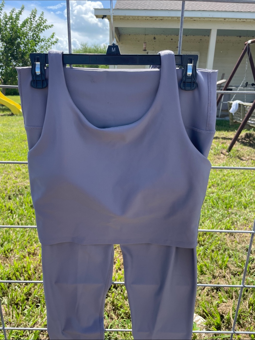 Women’s Gray Crop Tank & Legging Set - Picture 3 of 6